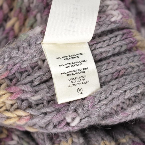 NICHOLAS Maliya Alpaca Blend Sweater Large Grey Purple Multicolor Knit Pullover - Picture 8 of 9